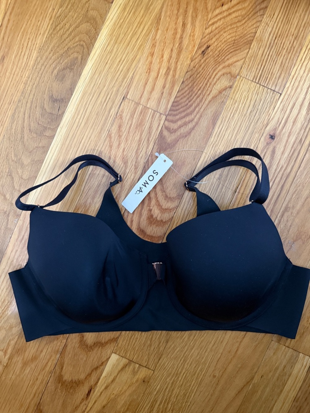 Soma Vanishing 360 Perfect Coverage Bra 36C Black Front Close NWT